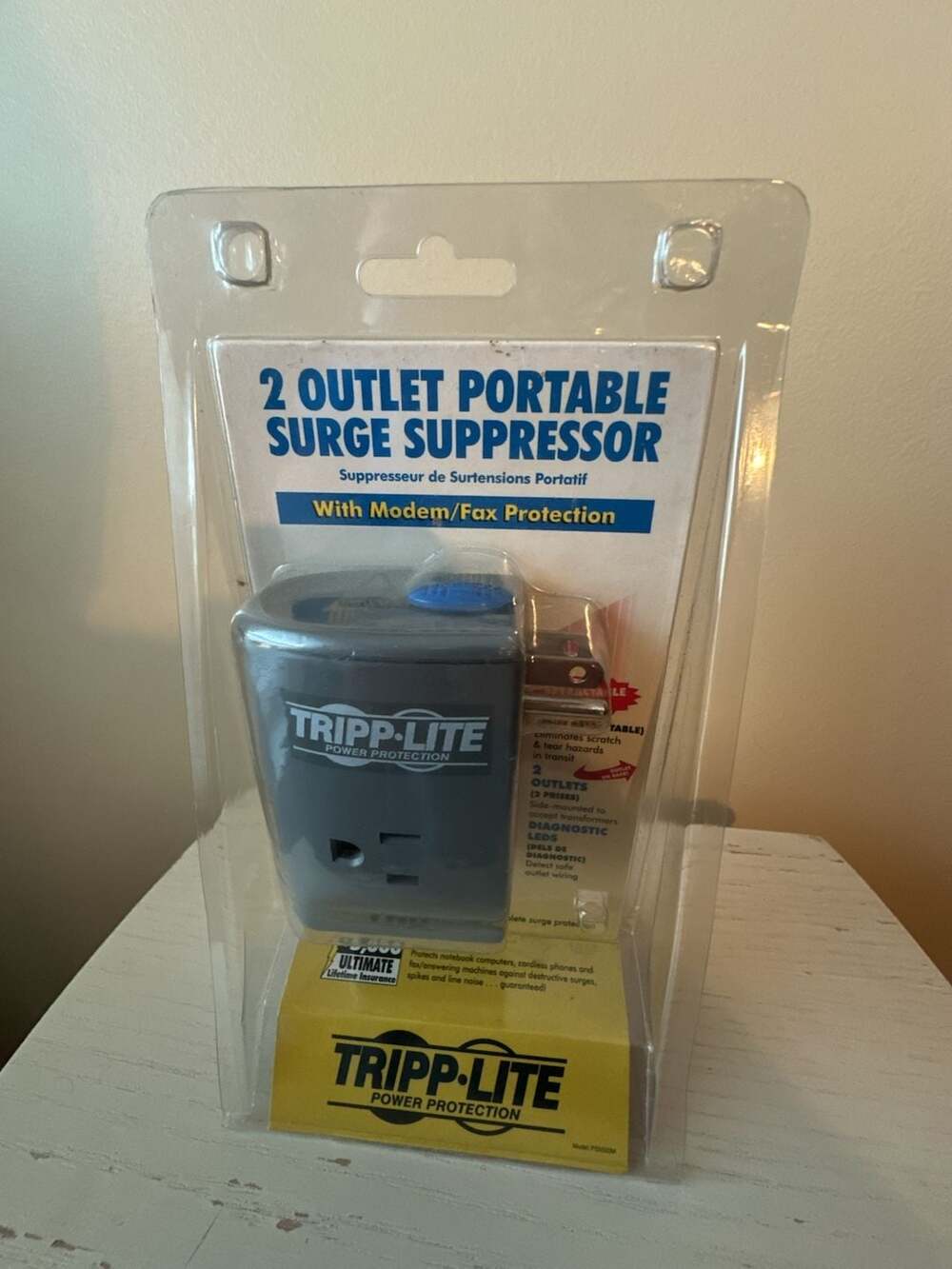 Tripp Lite 2 Outlet Portable Surge Suppressor with Modem/Fax Protection NIB